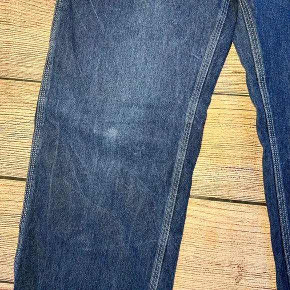 Vtg Carhartt USA Made Baggy Jeans Dungaree Fit Denim Mens 31x33 Carpenter‎ 90s - Picture 5 of 13